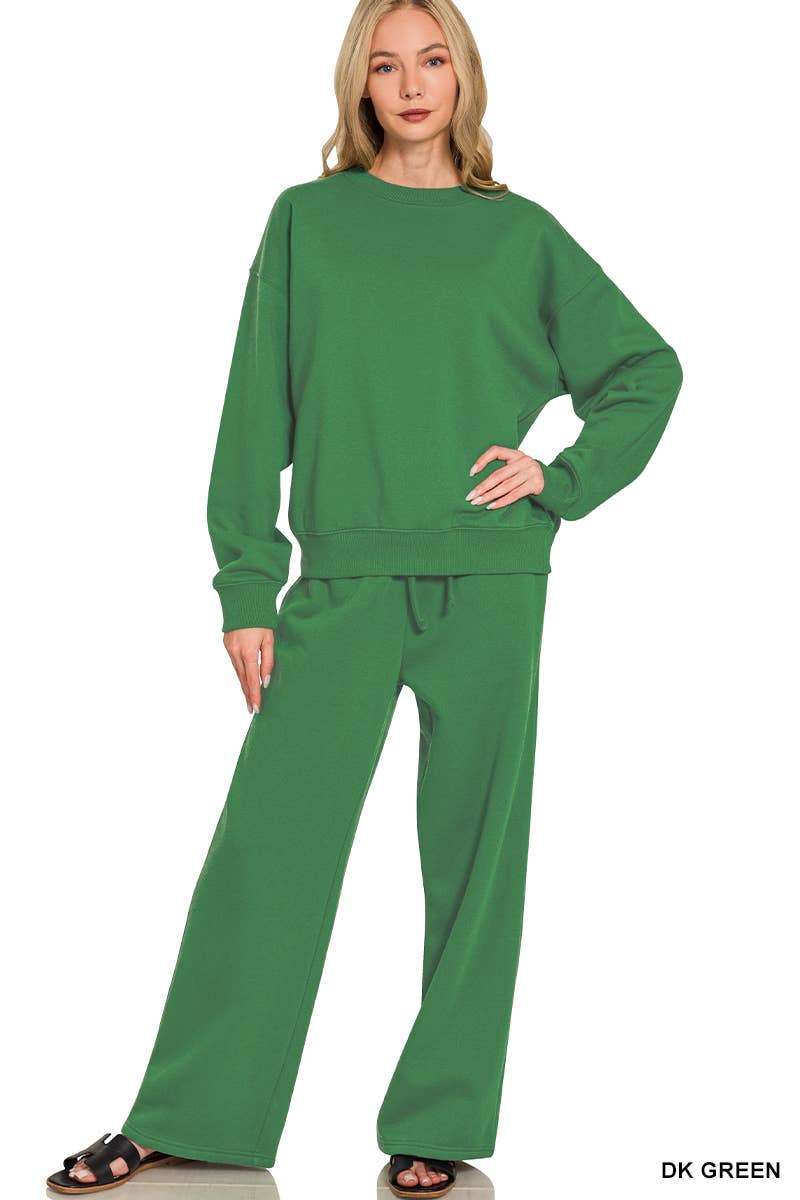 DK GRÖN Fleece långärmad tröja och sweatpants-set för wholesale på Faire4