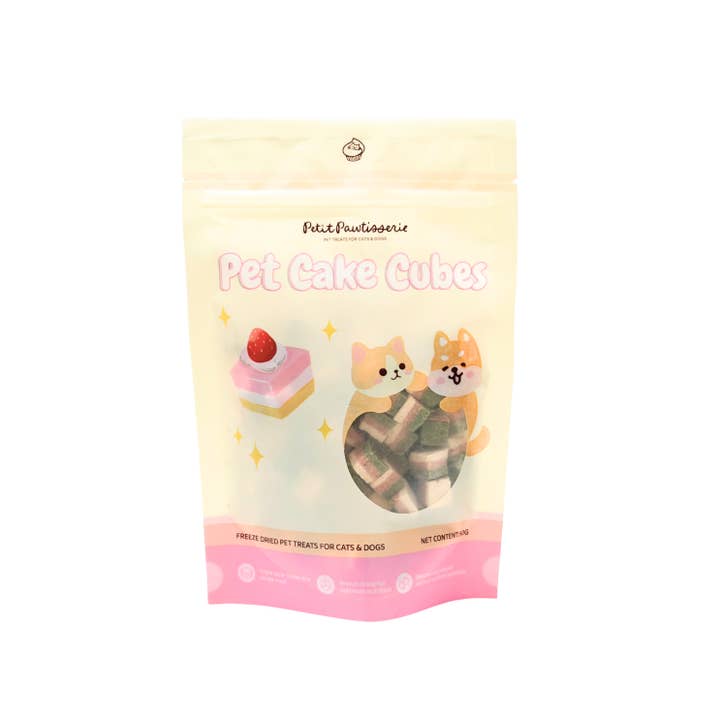 Petit Pawtisserie - Vente Friandises – chat - Friandises en cubes de gâteau au poulet lyophilisé pour chats et chiens 50g3