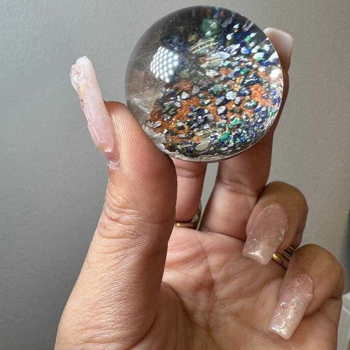 Celestial Avenue - Wholesale Spiritual Stone/Crystal - Azurite Pyrite and Clear Quartz Sphere | VERY RARE!!!!
