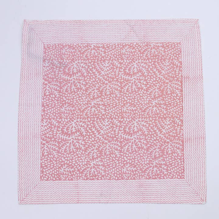 Rozablue - Wholesale Dinner & Cloth Napkin - Handmade cotton Napkin Floral Coral3