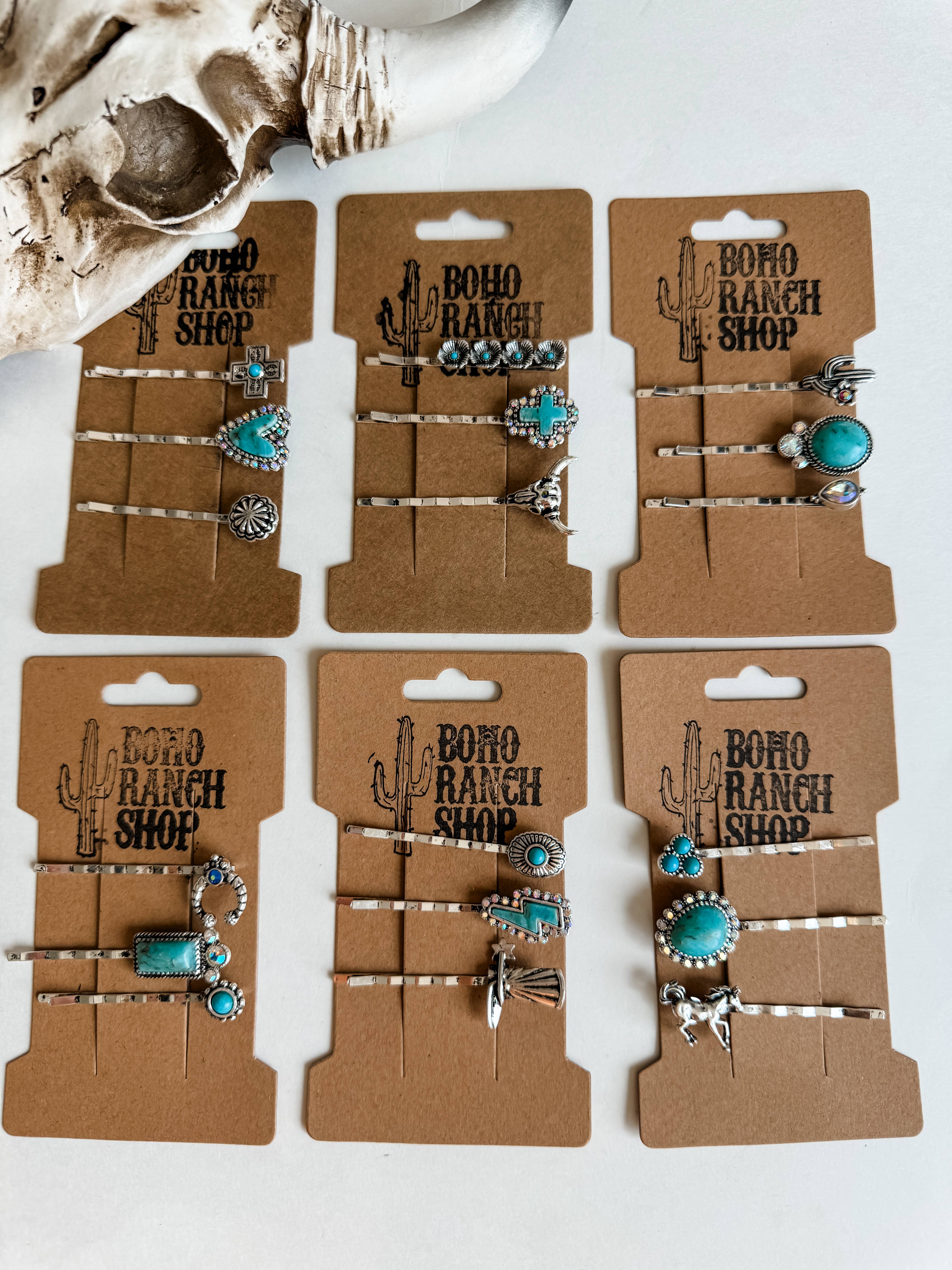 Boho Ranch Shop - Wholesale Bobby Pin - Women's - Western Hair Bobby 3 Pin Set - wedding, prom hair bridesmaid3