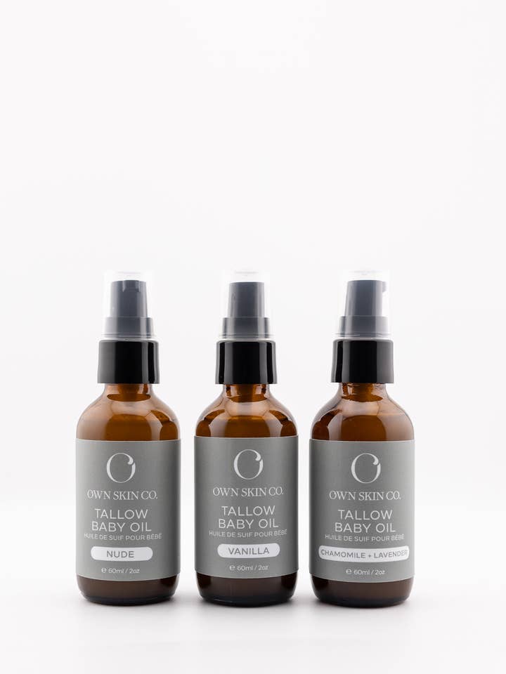 Huile pour bébé au suif pour la vente par OWN SKIN CO.