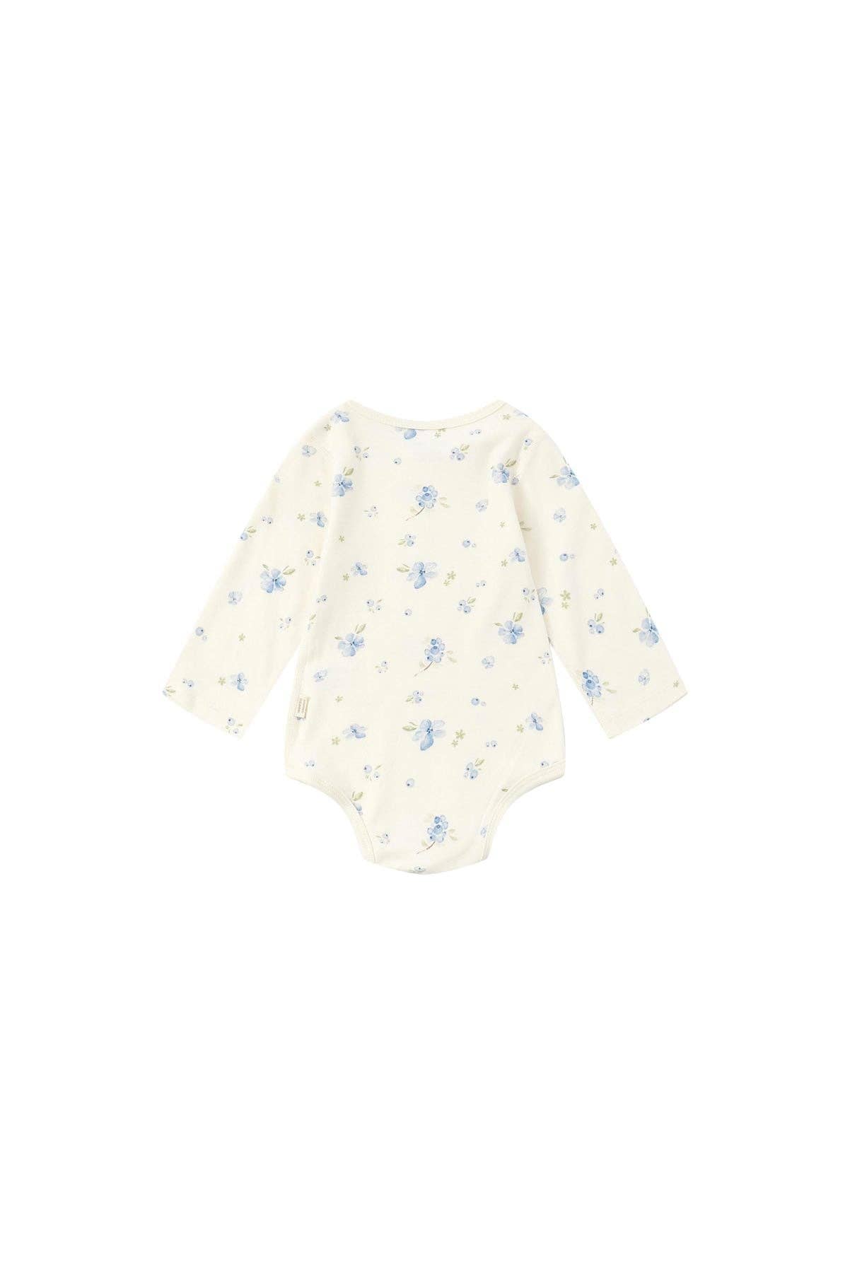 Norsu Organic - Wholesale Bodysuit (Non-Footed) - Baby - Baby Organic Long-sleeve Onesie-Blueberry3