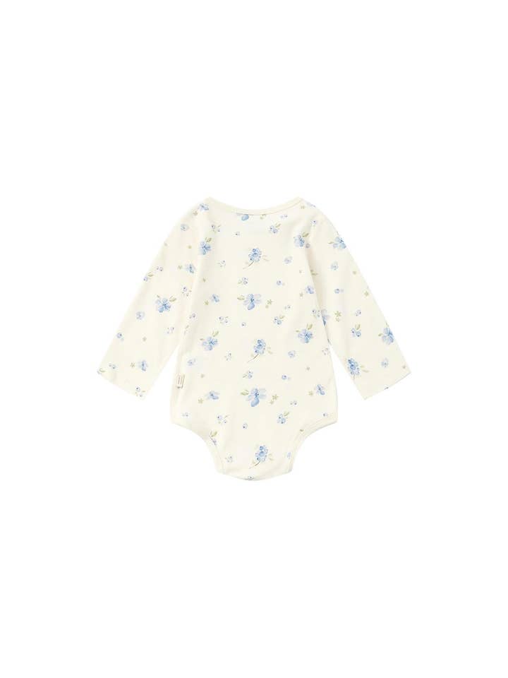 Norsu Organic - Wholesale Bodysuit (Non-Footed) - Baby - Baby Organic Long-sleeve Onesie-Blueberry3