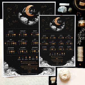 Cycles Moon and Menstrual Phases Print / Flow Chart Illustration -   Canada
