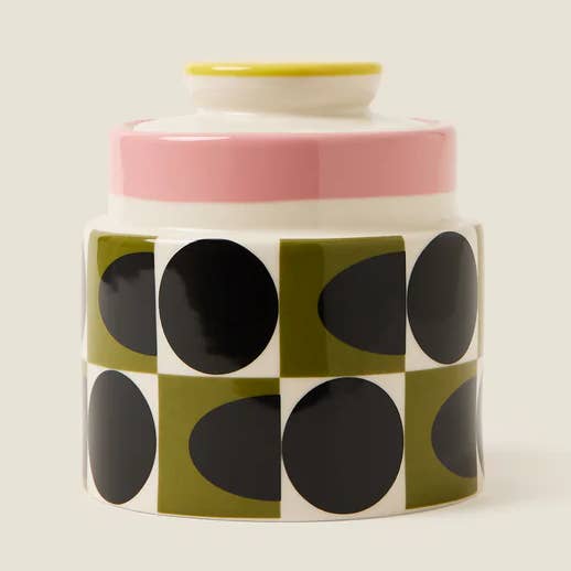 Bocal de conservation Spot Square Oval rose – ORLA KIELY pour la vente par Orla Kiely