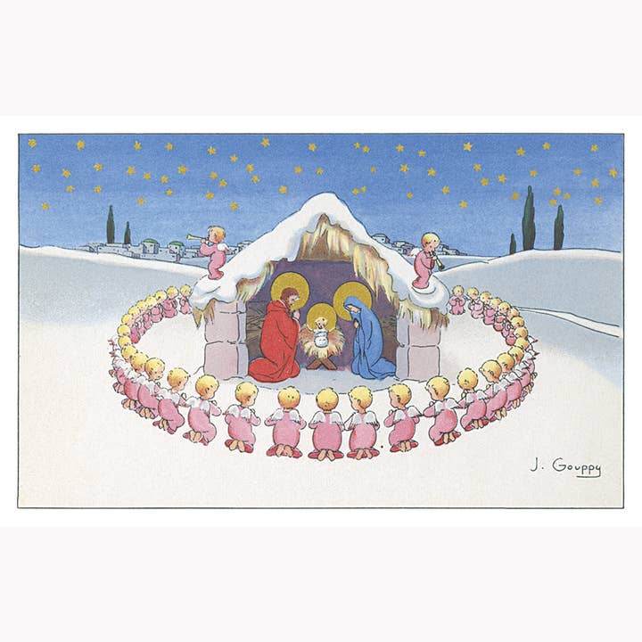 Postkort englenes runddans for engroshandel hos LUDOM EDITION