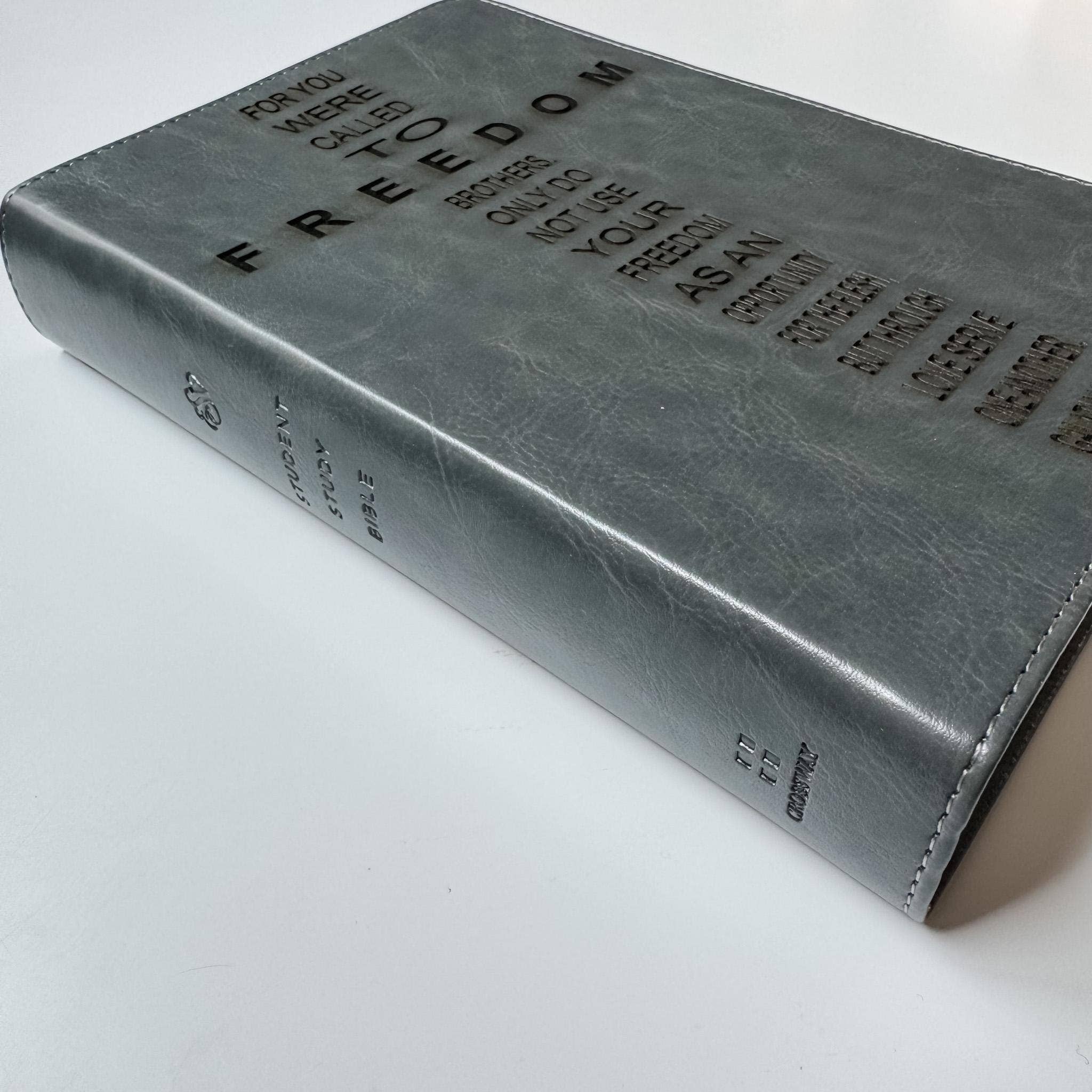 Joy Creative Bibles - Wholesale Religion - ESV Gray Student Study Bible - Called to Freedom - CUSTOM2