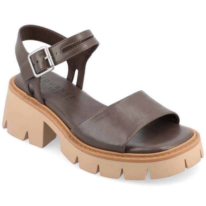 Journee - Wholesale Sandals - Women's - Tillee Block Heel Sandals In Faux Leather