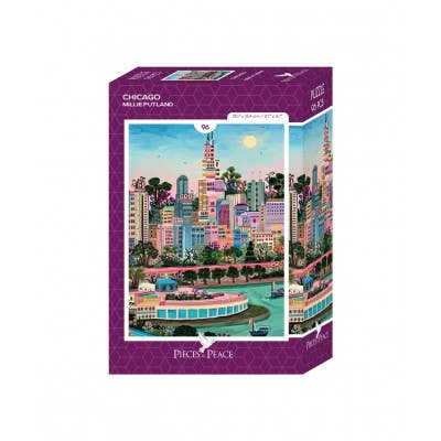 96-Piece Mini Puzzle - Chicago for wholesale by Pieces & Peace