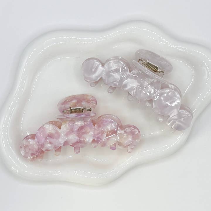 Nefeli Cellulose Acetate Minimalist Cloud Hair Claw Clips for wholesale by Love Attack