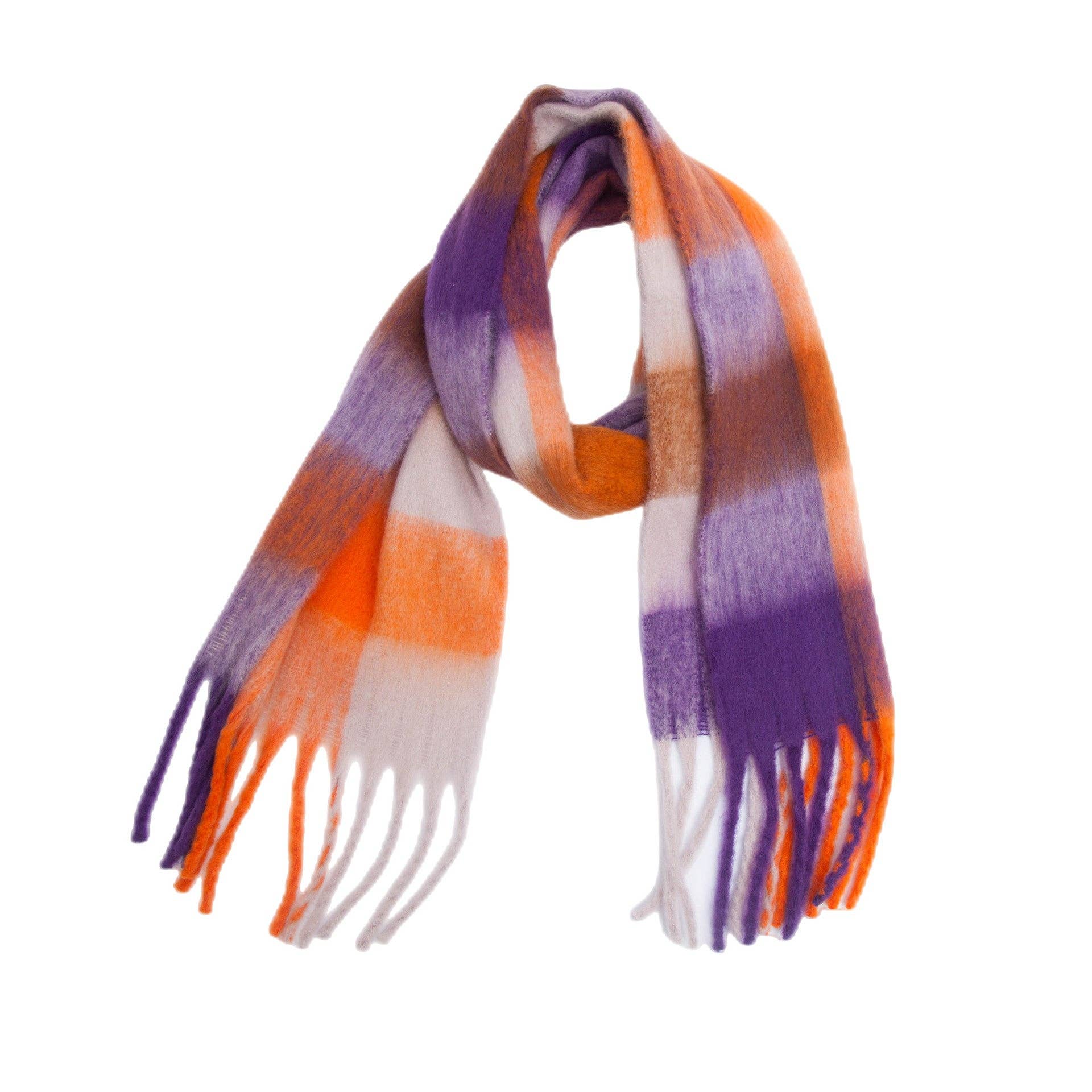 Dipped Shop - Wholesale Scarf - Women's - Coloful Plaid Tassel Scarves DPKS101235