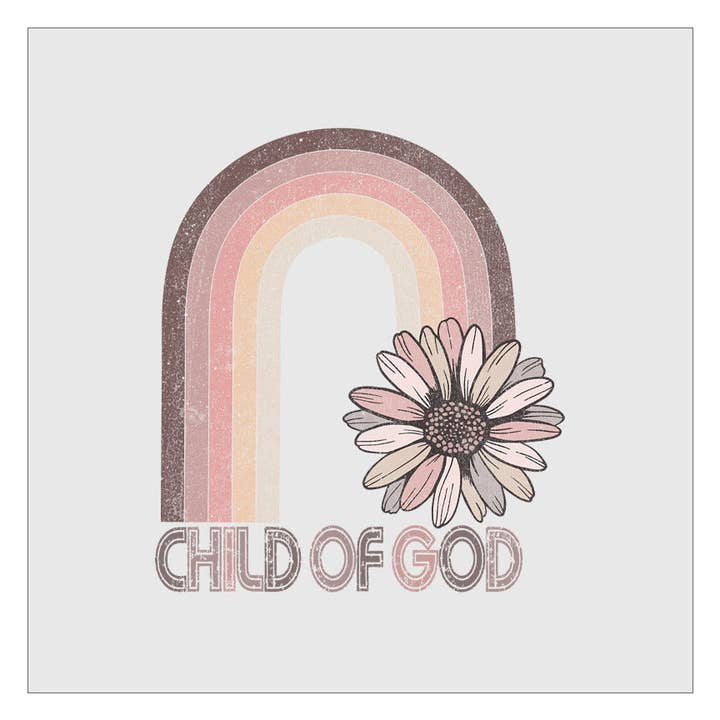 Child Of God - Rainbow Flower DTF Transfer for wholesale by Flawless Transfers