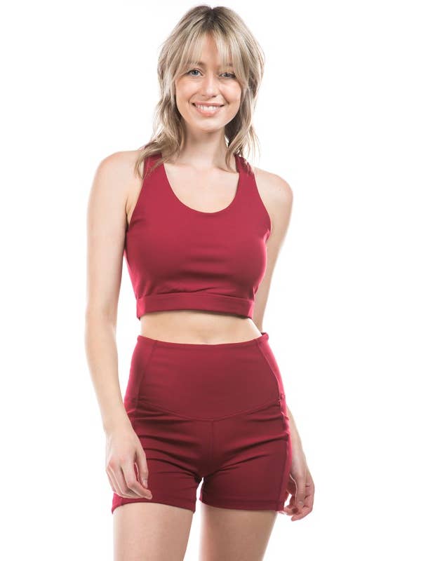 otos active - Vente Ensemble de sport – femme - Ensemble de Shorts Actifs Simples - Couleurs Unies8