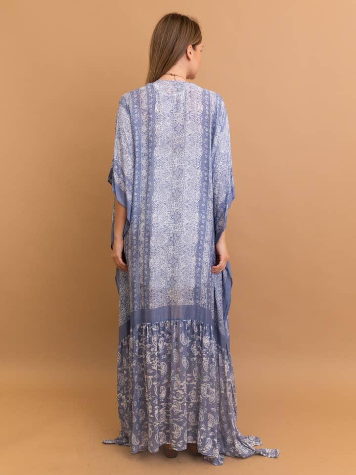 Leto Accessories - Wholesale Kimono - Women's - Free Flow Paisley Longline Kimono - Bestseller 😍6