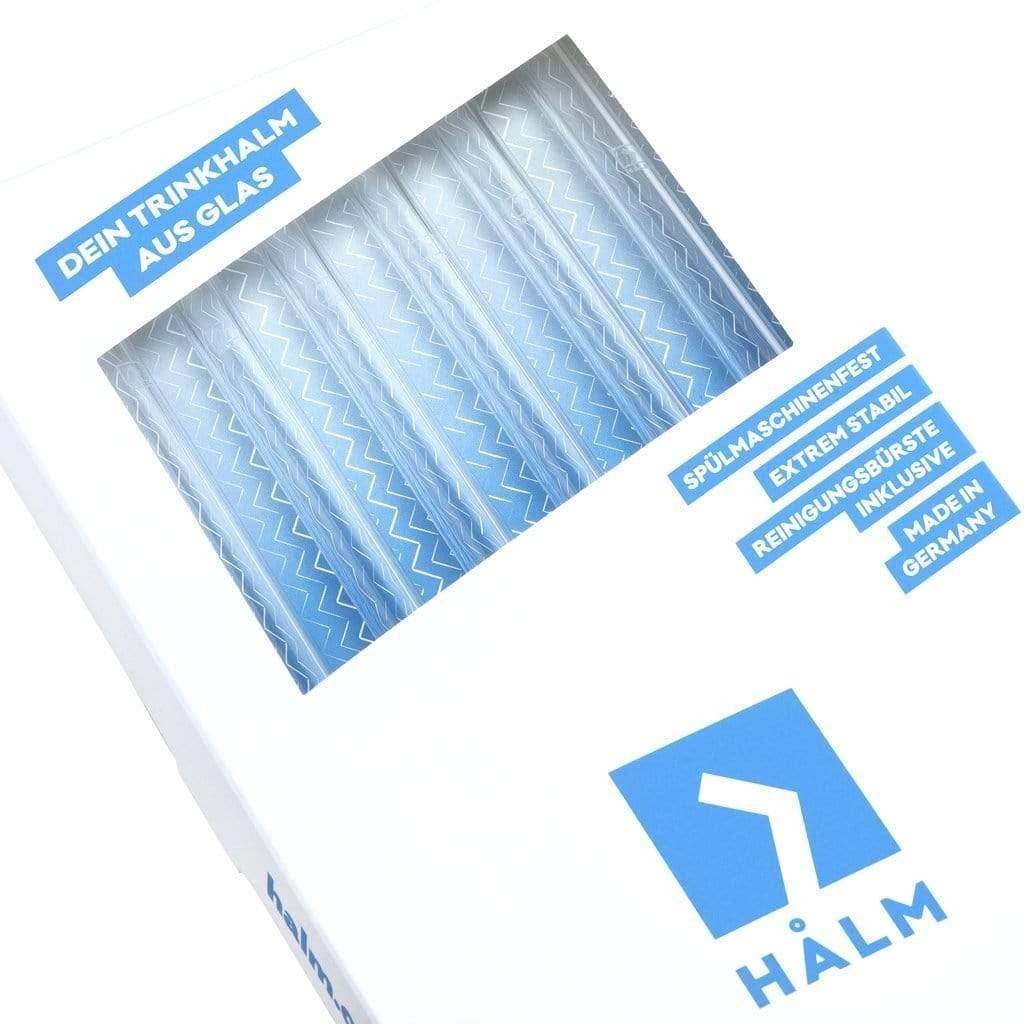 HALM Straws - Wholesale Drinking Straw - Autumn Edition 6 x 20 cm glass straws with engraved motifs2