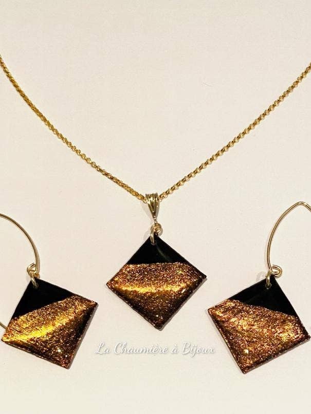 Gold filled honey diamond set for wholesale by La Chaumière à Bijoux