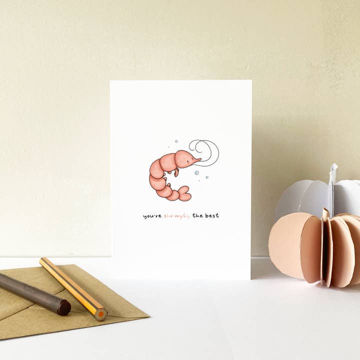 Cherrelle Slaney - Wholesale Love card - 'You're Shrimply The Best' Greeting Card3