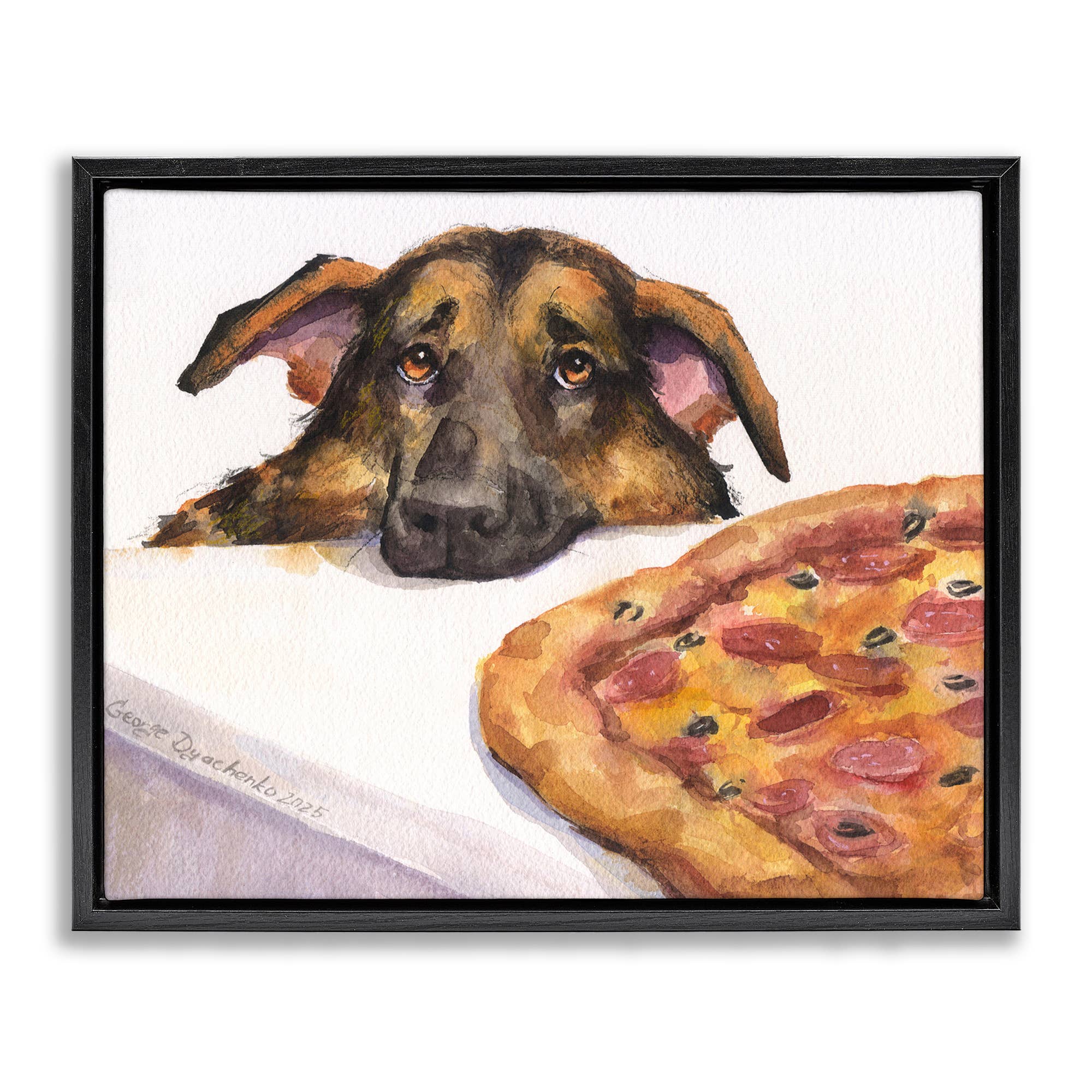Stupell Industries - Wholesale Wall Sign - German Shepherd with Pizza - Framed Wall Art22