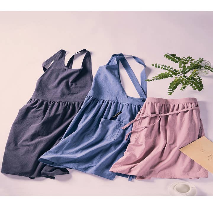 NINEXIS - Wholesale Apron - CWMM1832_Cotton Linen Household Kitchen Apron Work Apron
