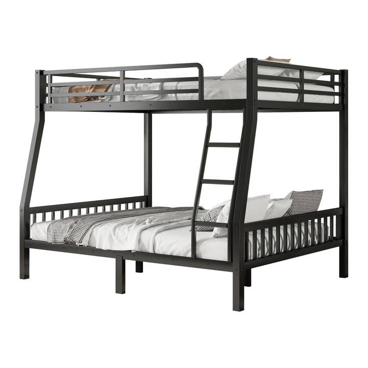 39F Inc. - Wholesale Bed - Full XL Over Queen Metal Bunk Bed with Ladder, Black12