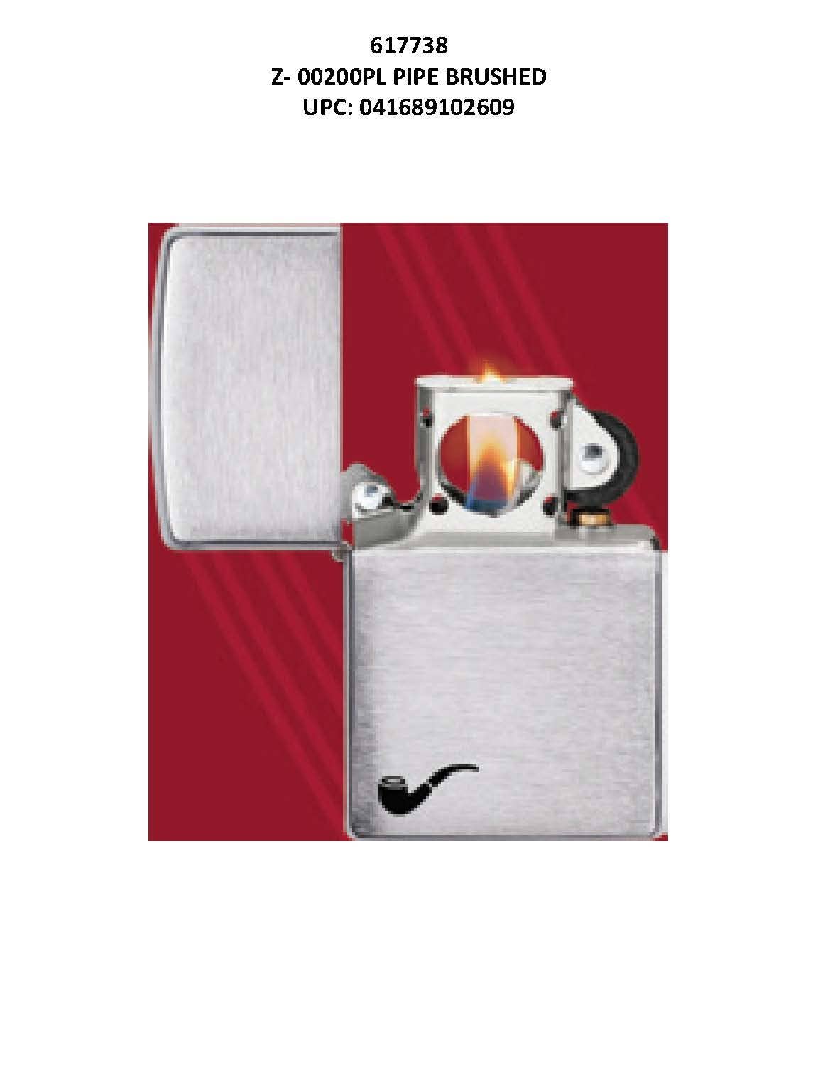 Shop The King - Wholesale Lighter - Zippo 00200pl Pipe Brushed Lighter