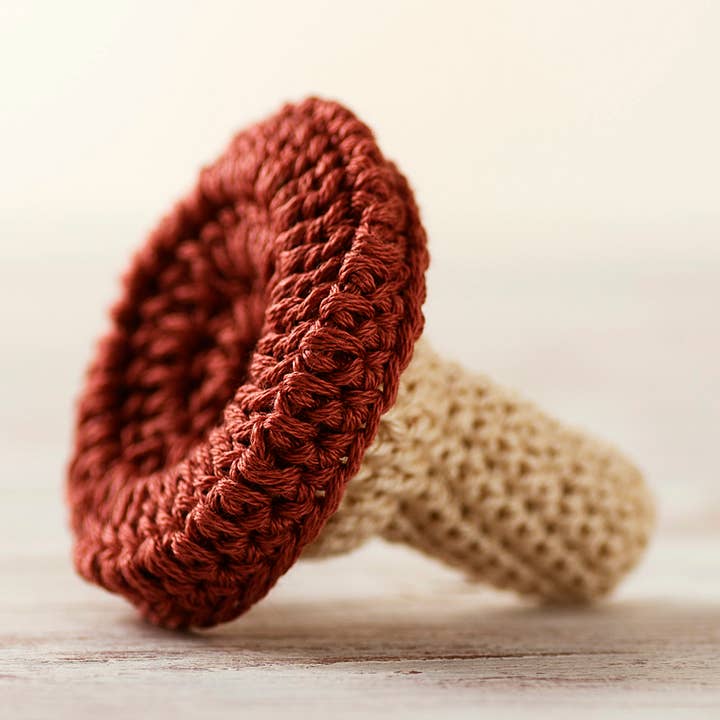 Crochet Mushroom Saffron Milk Cap Mushroom basket Play food for wholesale by Crochet Pumpkin