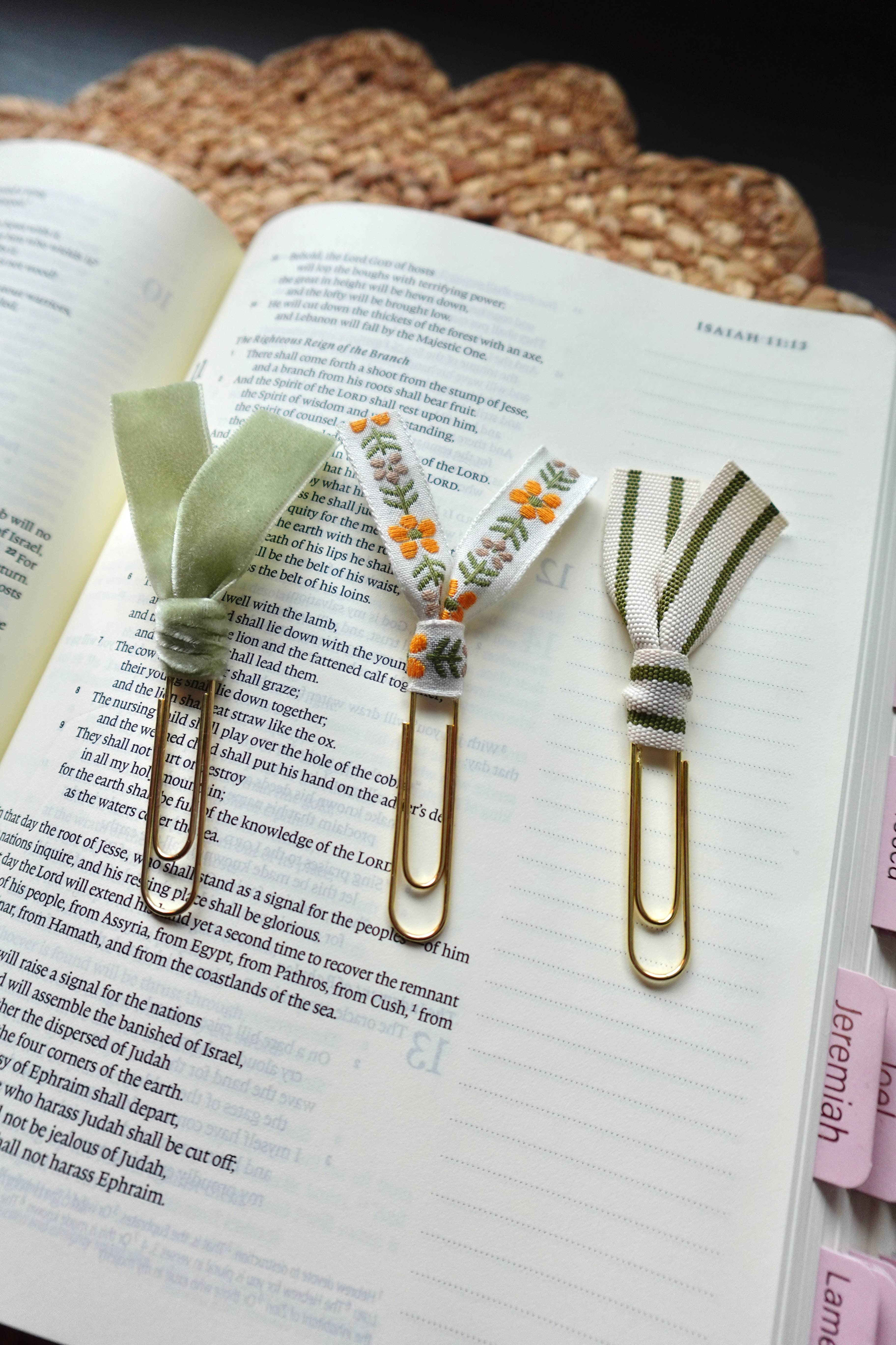 Kindness On Cotton - Wholesale Bookmark - Garden Grace Trio – Handmade Ribbon Bookmark2