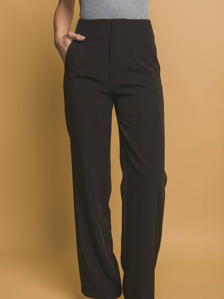 Classic- Fit Pleated Pants for wholesale by Pink Irene Wholesale