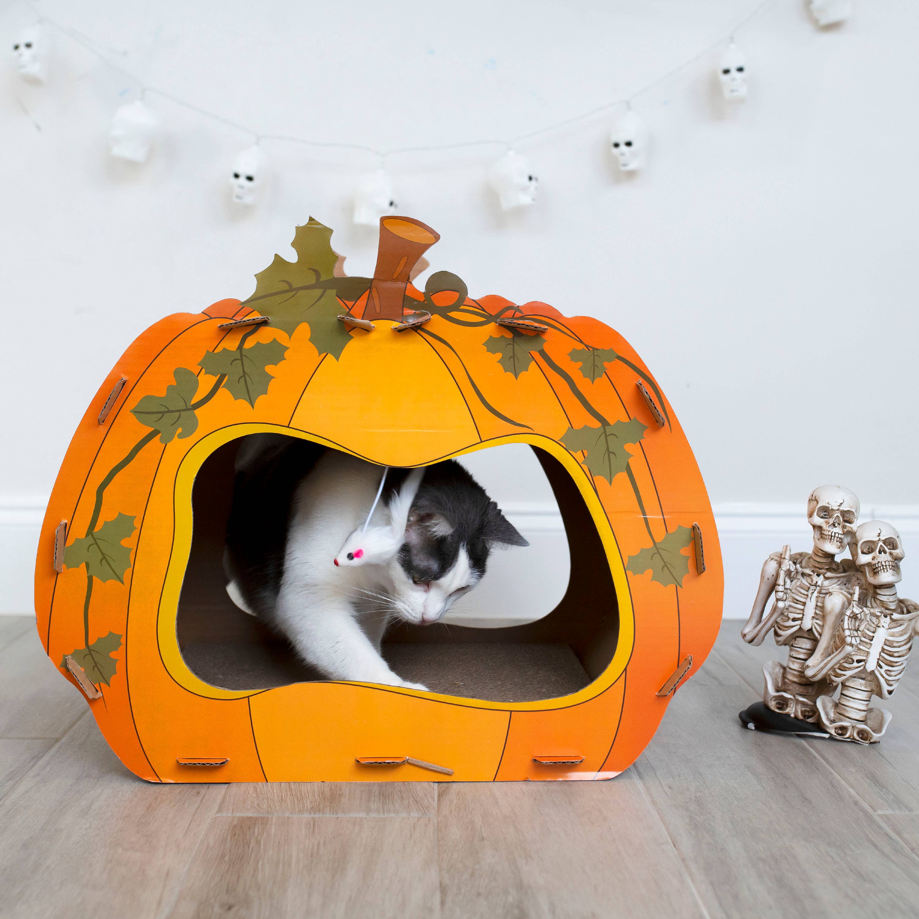 Midlee Designs – wholesale Kattkliare - Katt – Midlee Halloween pumpa katt skrapare hus5