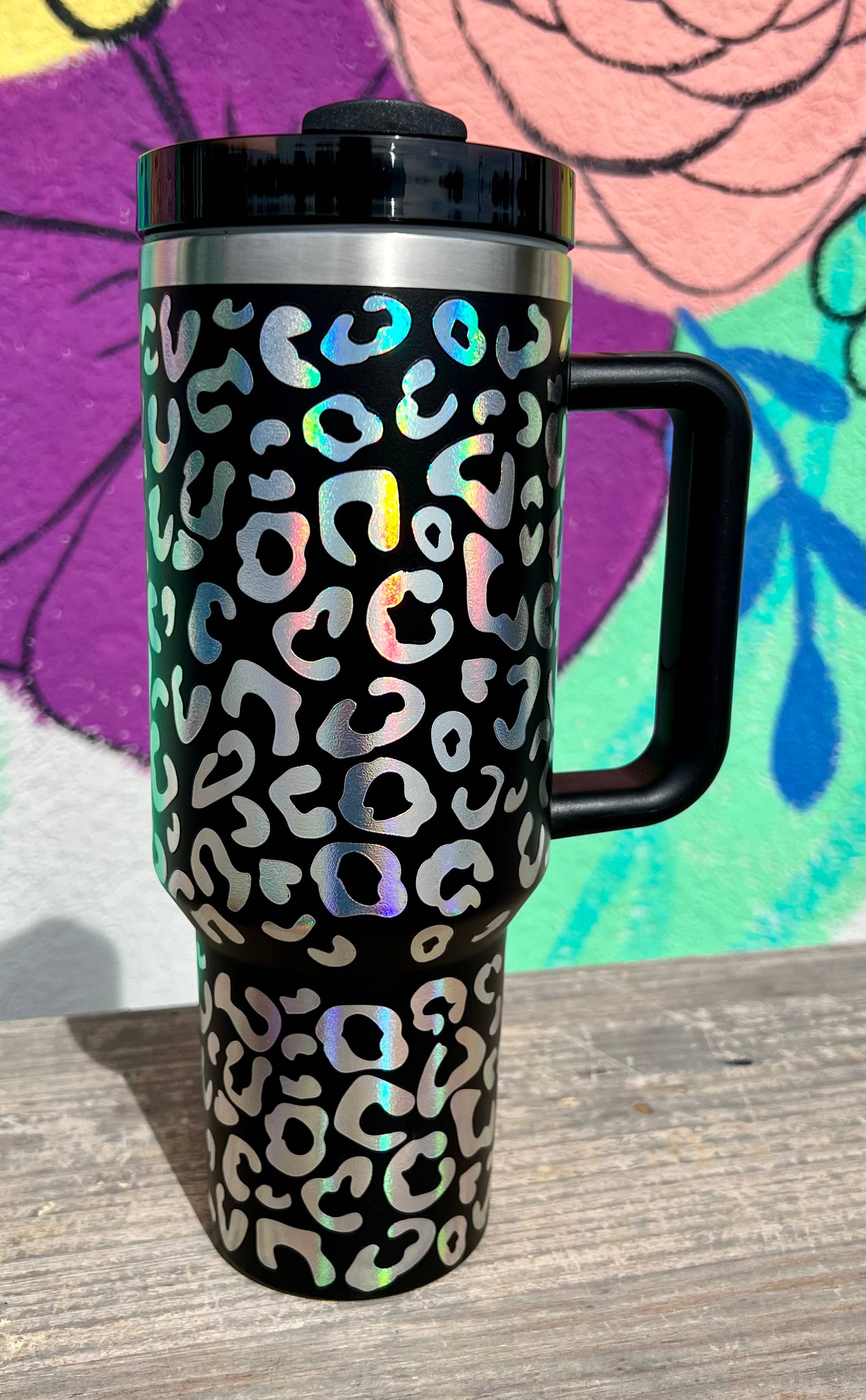 Briano Wholesale - Vente Gourde/bouteille isotherme - Gobelets holographiques Leopard 40 oz10