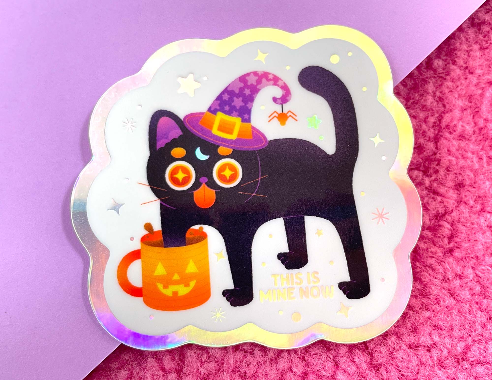 Kidnichols - Wholesale Sticker - Black Cat Halloween Sticker | Holographic | Cat lovers2