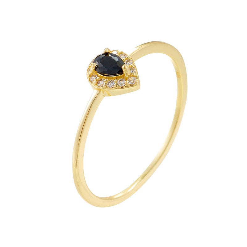 Perimade & Co. LLC - Wholesale Band/Stacked Ring - Dainty Gold Teardrop Stacking Ring in 925 Sterling Silver4