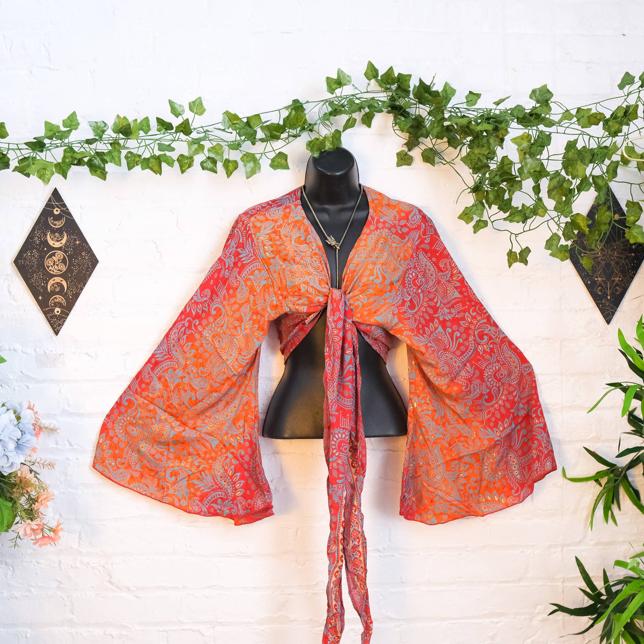 Karma Nepal Crafts - Wholesale Blouse - Women's - Bohemian  Style Bell Sleeve Wrap Top 7