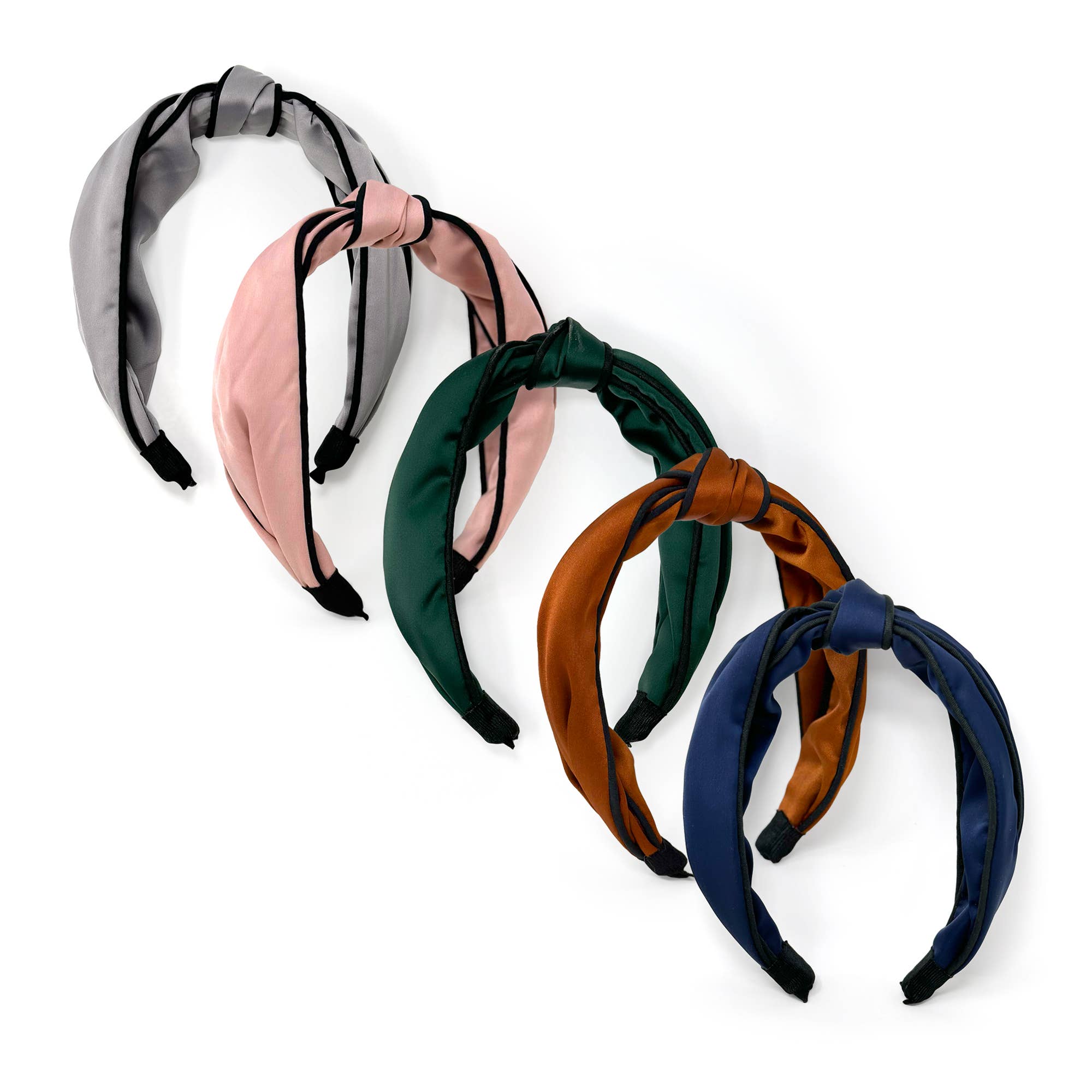 Rainbow Unicorn Birthday Surprise - Wholesale Fashion Headband - Women's - Satin Top Knot Headband with piping – Jewel Tones & Neutrals7