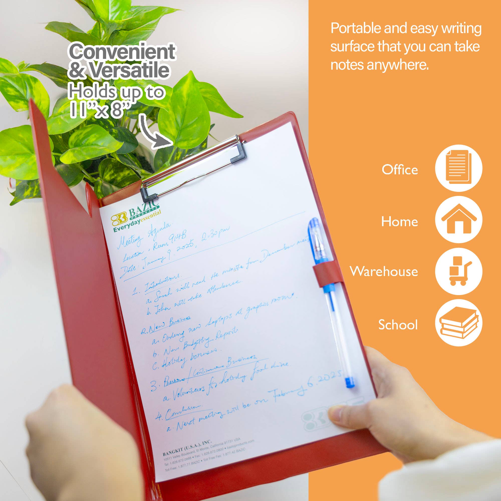 BAZIC Products - Wholesale Clipboard - PVC Clipboard A4 Size Folder w/ Low Profile Clip4