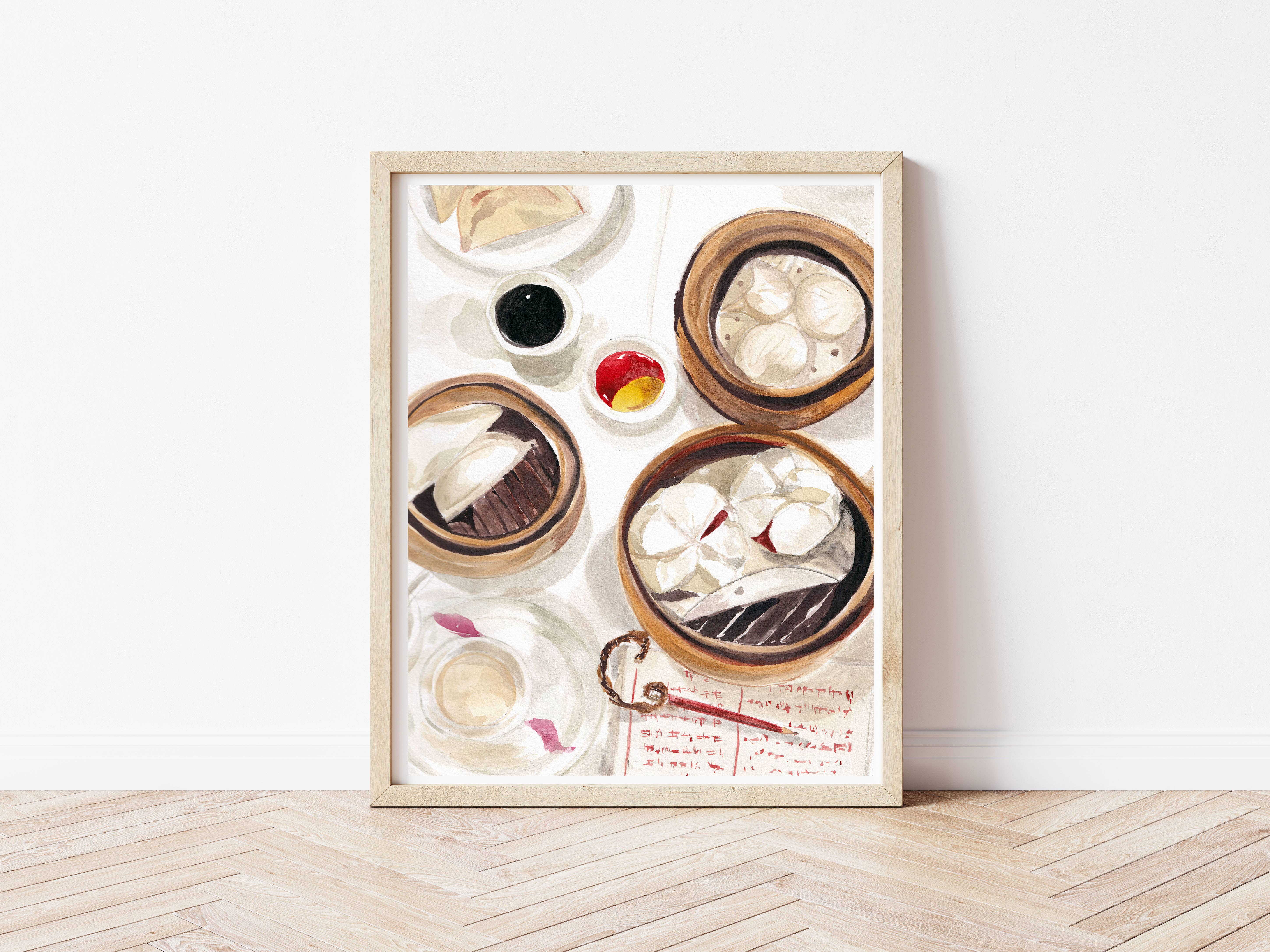 Medjool Studio Art Print Shop - Venta al por mayor Ilustración - Impresión artística de dim sum de Hong Kong - Ilustración de comida asiática1