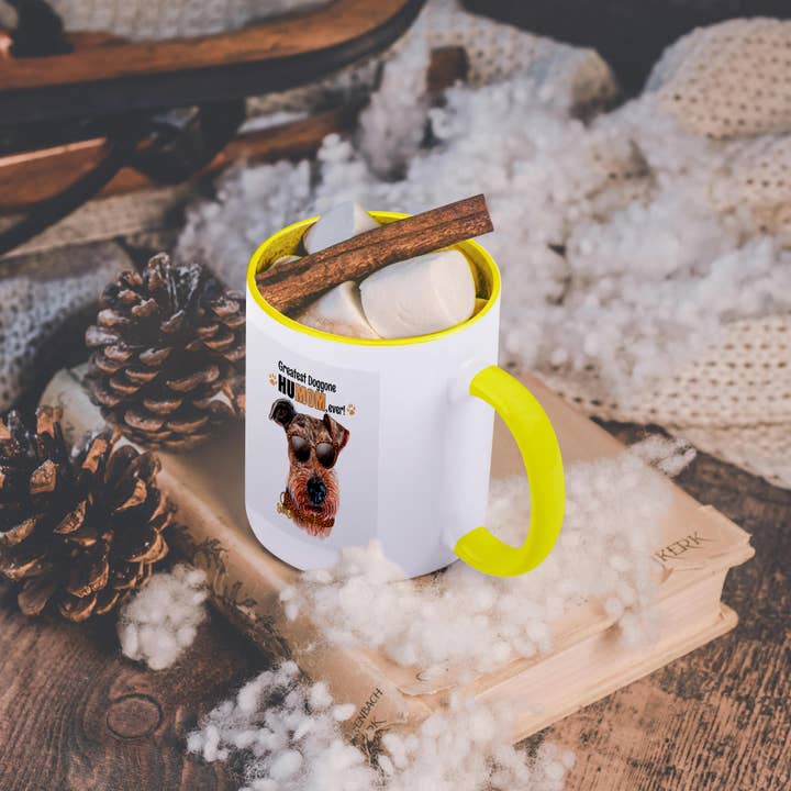 3dRose - Wholesale Coffee Mug - 3dRose, Cute Airedale Terrier Dog in Cheetah Print for Mothers Day, Mug5