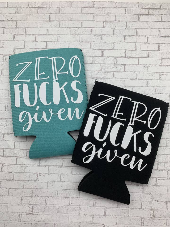 Zero Fucks Can Cooler for wholesale by Dirty Grove by Hazel Grove Customs