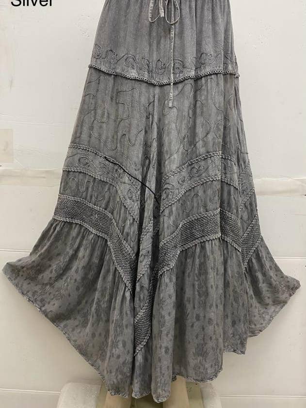 JUST CRUISING - India Casual Designs – Engroshandel Nederdel - Dame – Håndlavet maxinederdel med indviklede broderidetaljer9