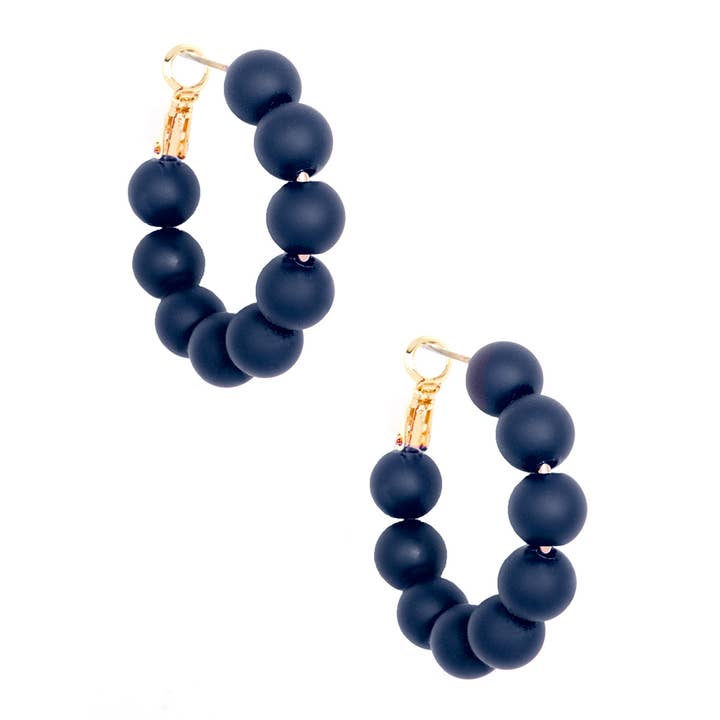 ZENZII Jewelry - Wholesale Hoop Earrings - Small Matte Beaded Resin Hoop Earring Jewelry5