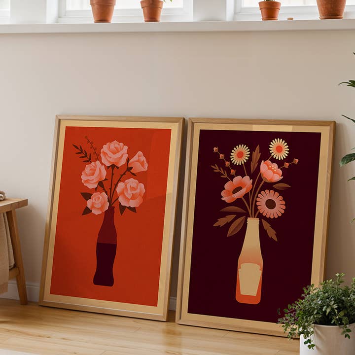 Telegramme Paper Co. - Wholesale Art Print - Roses Coke Bottle Bouquet6