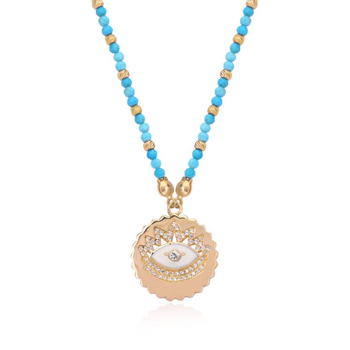 Gabi Rielle Jewelry - Wholesale Pendant/Charm Necklace - Turquoise Eye Pendant Necklace