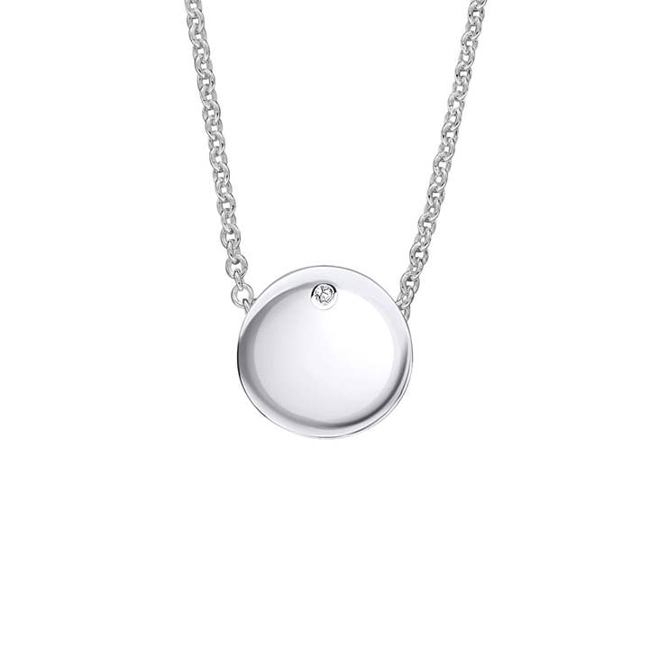 Colgante redondo Pass-Through con diamante para venta al por mayor de Gecko Jewellery