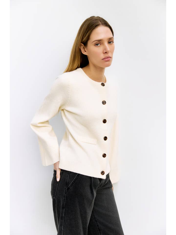 MOD REF – Engroshandel Cardigan - Dame – The Tyler Cardigan | Kvindesweater med klokkeærmer og knapper9