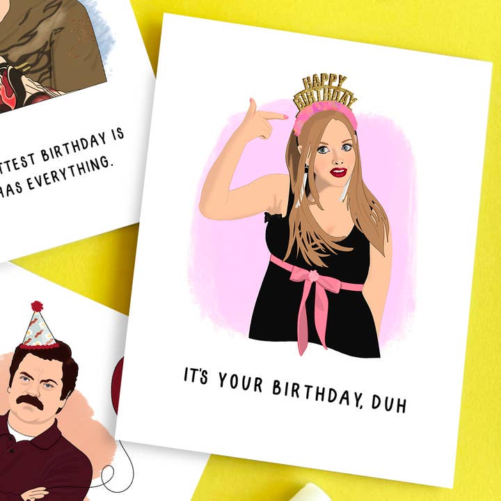 Shop Trimmings - Wholesale Birthday Card - Mean Girls Karen It's Your Birthday Duh Card