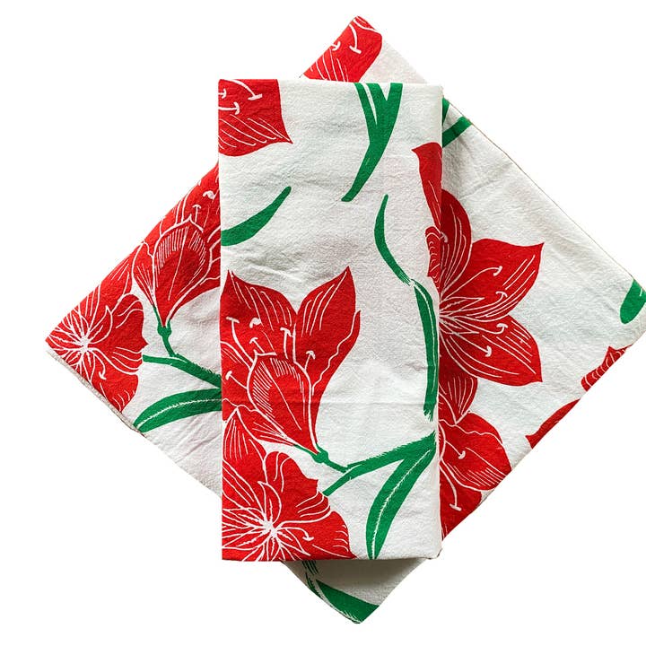 Noteworthy Paper & Press - Wholesale Tea Towel - Amaryllis Tea Towel
