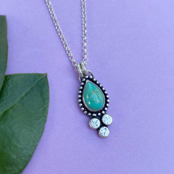 Blue and Blue - Wholesale Pendant/Charm Necklace - Pebble Necklace - Turquoise2