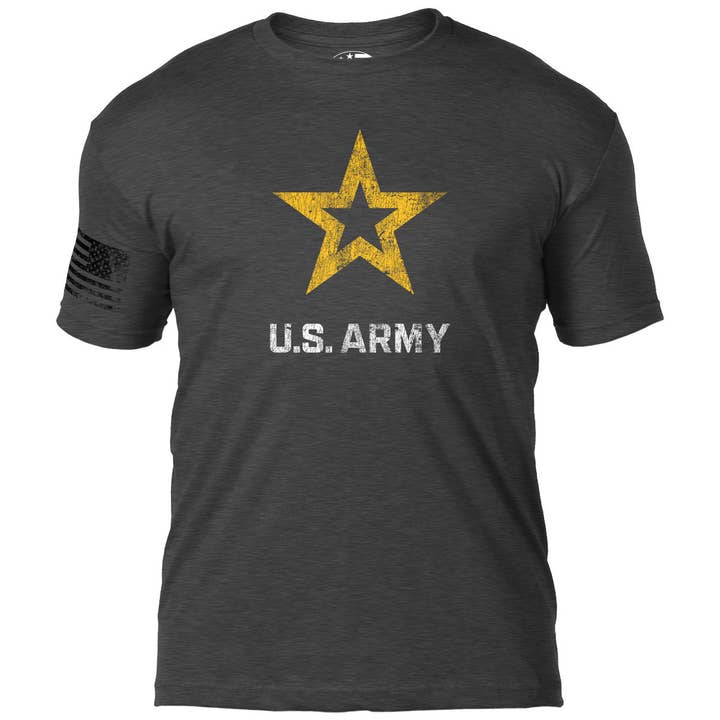Heather Charcoal Army 'Distressed Logo' 7.62 Design Battlespace Men's T-Shirt for wholesale on Faire