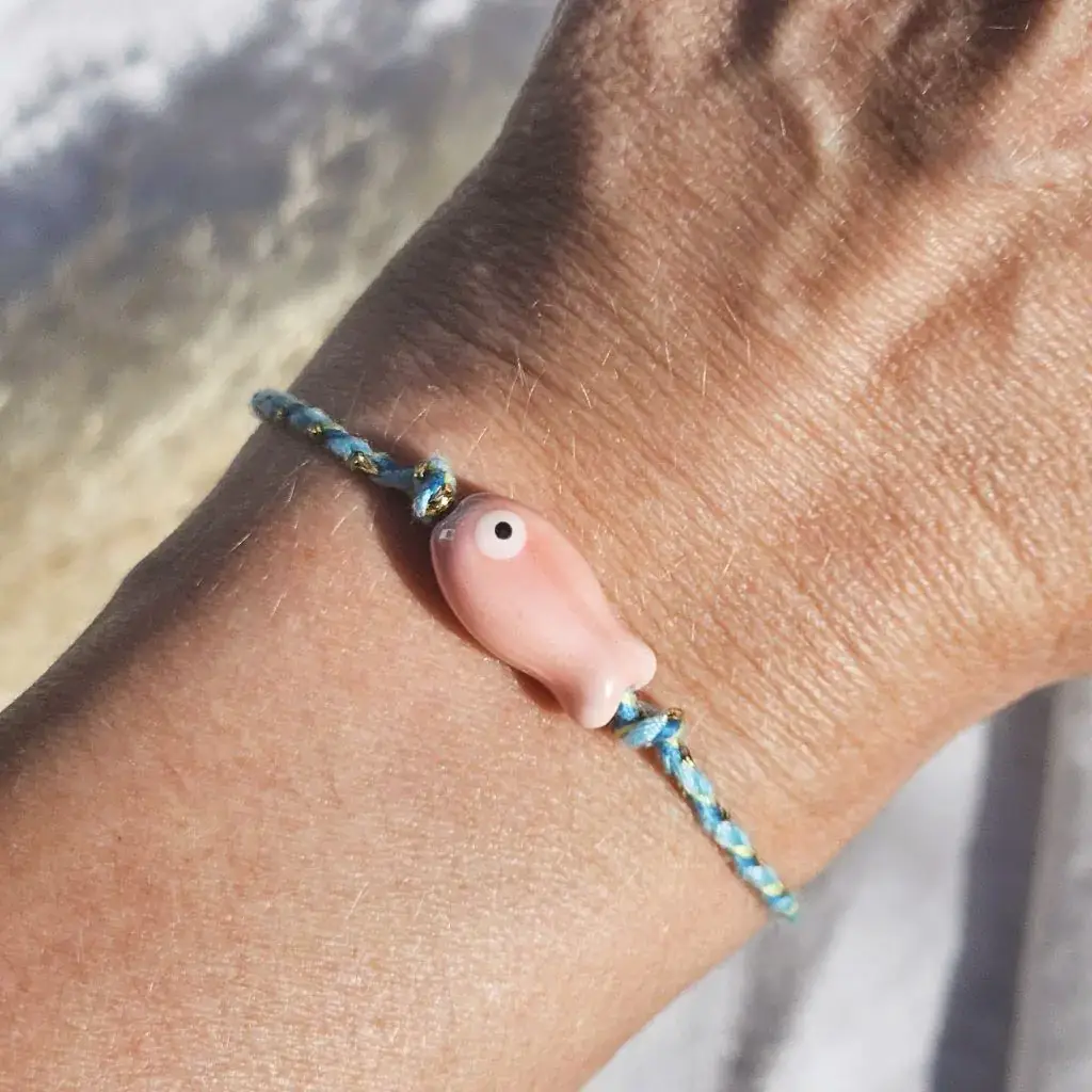 Ibiza Boutique - Wholesale Woven/Braided Bracelet - Pink fish bracelet3